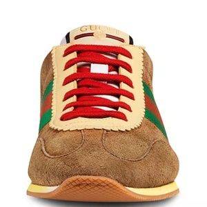 NEW $750 Gucci Leather & Suede Low-Top Sneaker 37